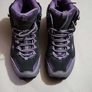 BearPaw Women's Purple and Black Lace-Up Hiking Boots